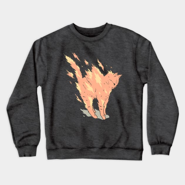 cat fire Crewneck Sweatshirt by kalla